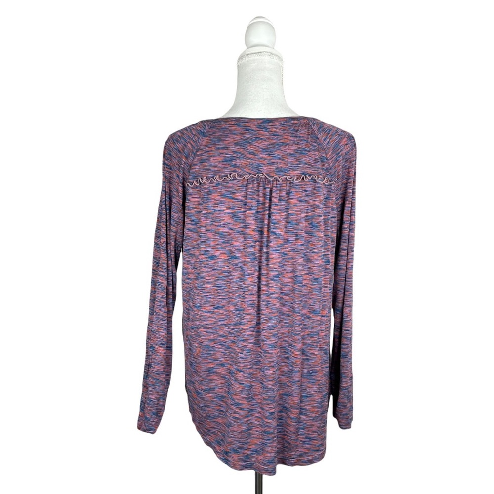 Matilda Jane Planetarium Top Purple Spaced Dyed Henley Long Sleeve Tee Shirt - Picture 5 of 10
